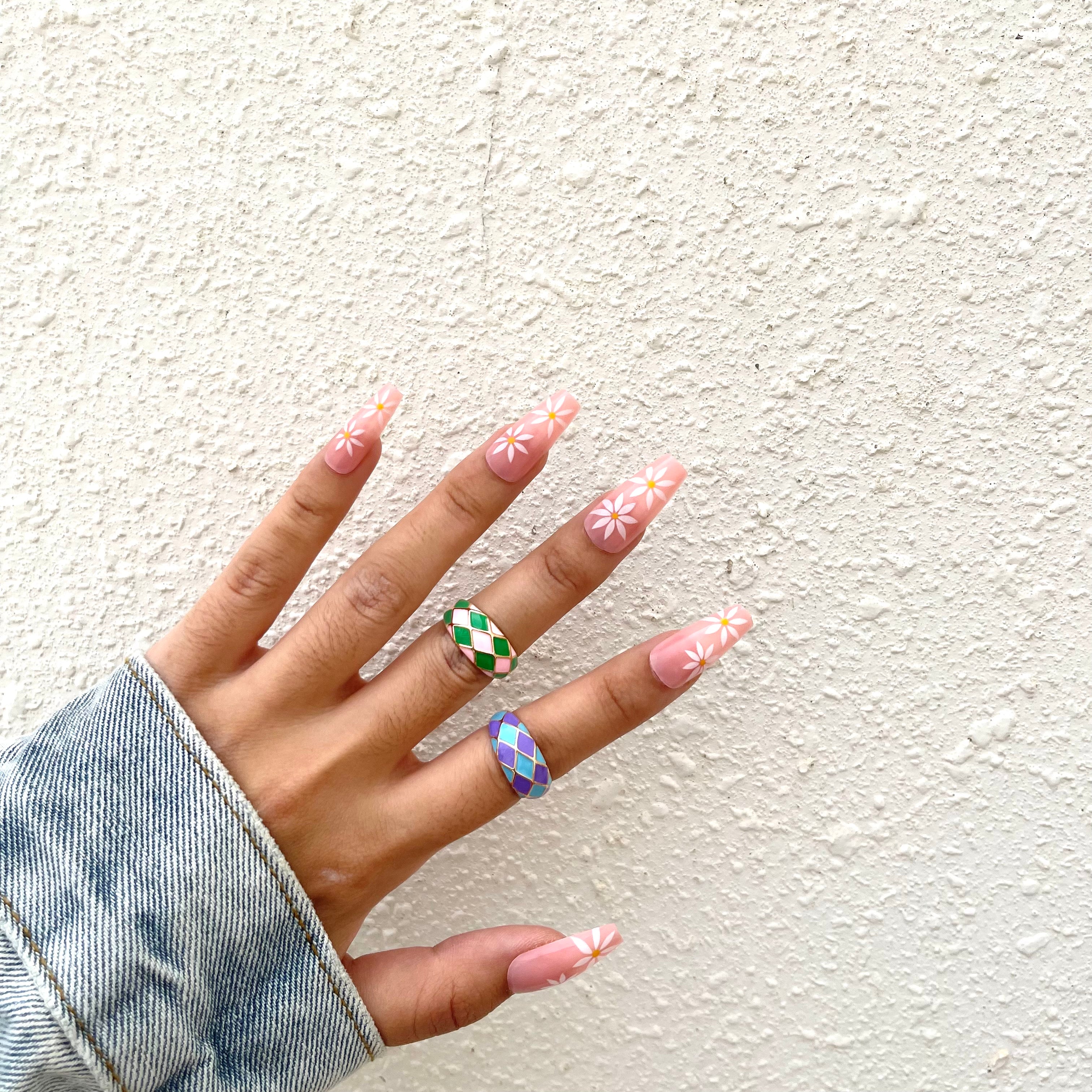 OIL PAINTED GEOMETRIC RING